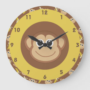 Affenbananen Große Wanduhr