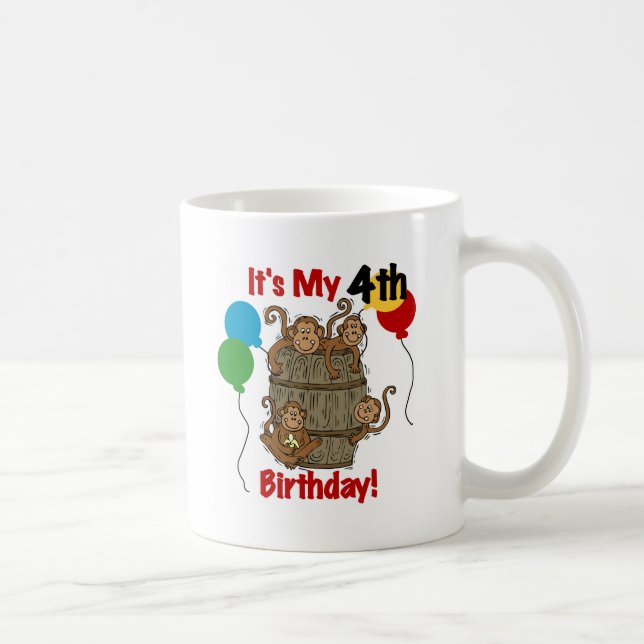 Affenbarsch 4. Geburtstag Kaffeetasse (Rechts)