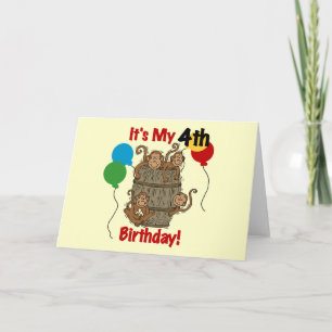 Affenbarsch 4. Geburtstag Karte