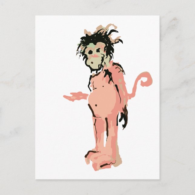 Affenfarbe Postkarte (Vorderseite)