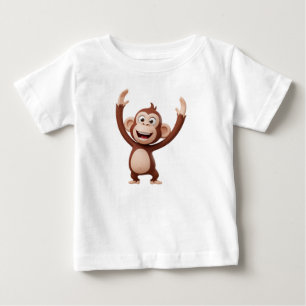 Affenfigur feiert baby t-shirt