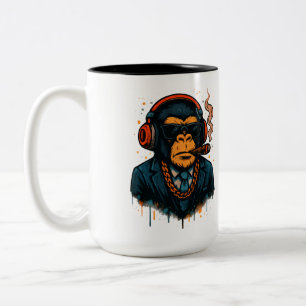 Affengeschäft - Der Chef des Affen Zweifarbige Tasse