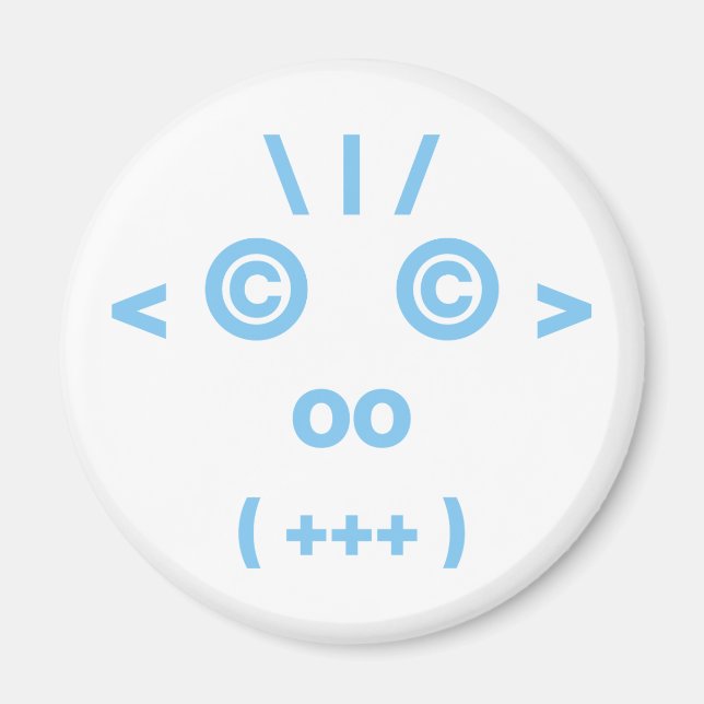 Affengesicht (blau) magnet (Vorne)