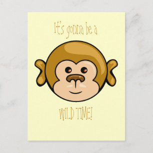 Affengesicht, es wird eine WILD TIME! Postkarte