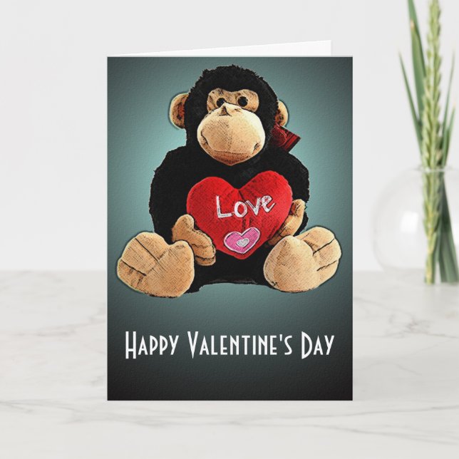 Affenkarte um Valentinstag Feiertagskarte (Vorderseite)
