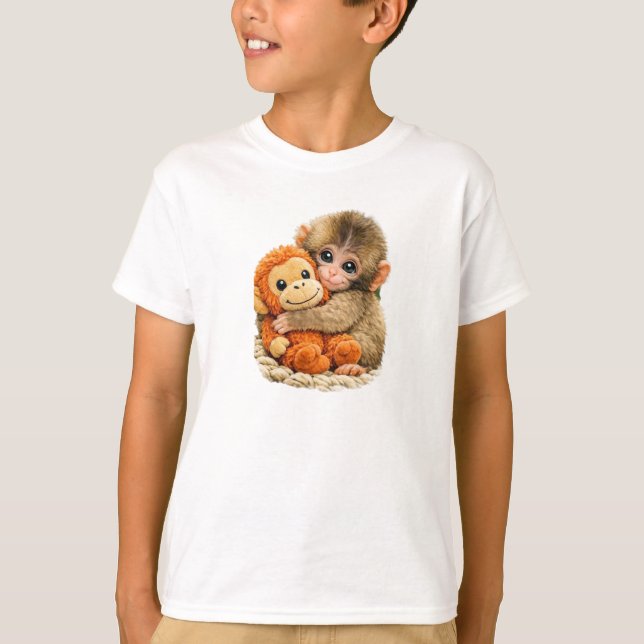 „Affenknuddeln mit Kumpel“. T-Shirt (Vorderseite)