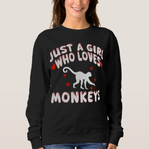 Affenliebhaber Nur Ein Mädchen Das Affen Liebt Sweatshirt