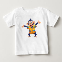 Affenmaskottchen im tropischen hawaiianischen Hemd Baby T-shirt