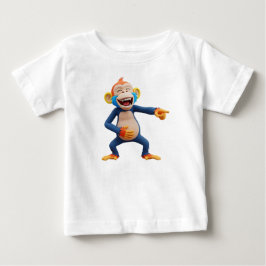 Affenmaskottchen zeigt und lacht baby t-shirt