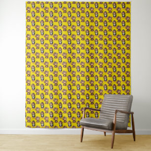 Affenmuster-Design Gelb  Wandteppich