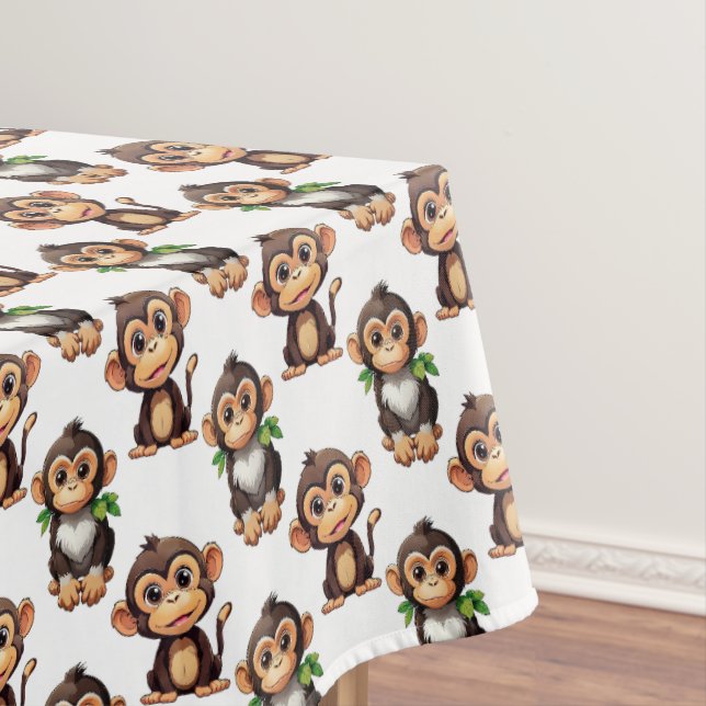 Affenmuster-Design Weiß  Tischdecke (Beispiel)