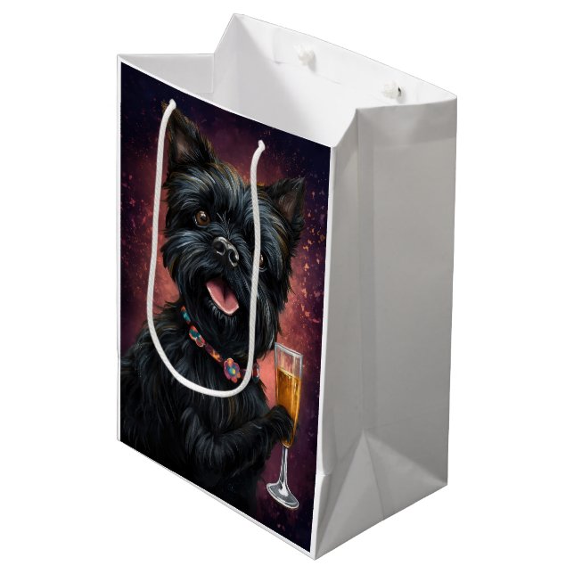 Affenpincher Mittlere Geschenktüte (Vorderseite Schrägansicht)