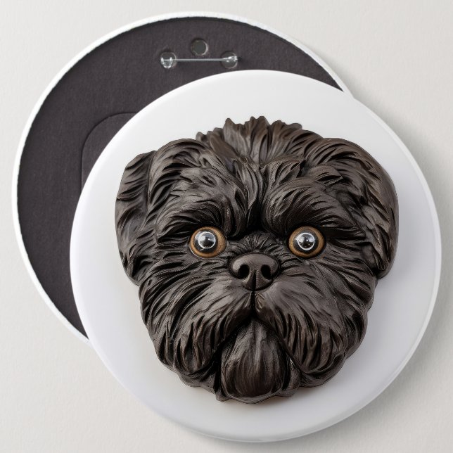 Affenpinscher 3D Inspiriert Button (Vorne & Hinten)