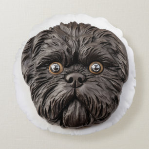 Affenpinscher 3D Inspiriert Rundes Kissen