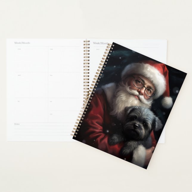 Affenpinscher avec Noël Festif du Père Noël (Devant avec enveloppe)