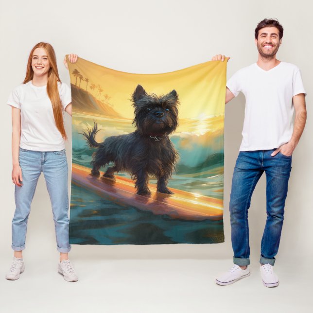 Affenpinscher Beach Surfmalerei Fleecedecke (Beispiel)