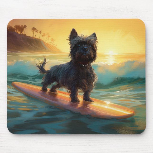 Affenpinscher Beach Surfmalerei Mousepad (Vorne)