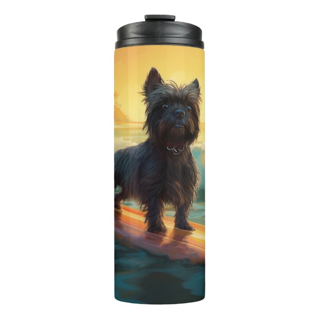 Affenpinscher Beach Surfmalerei Thermosbecher (Vorderseite)