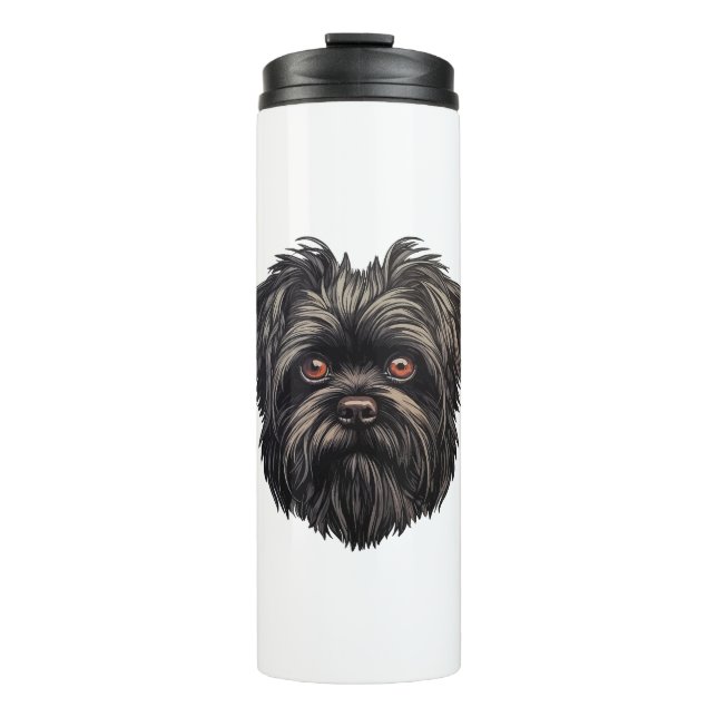 Affenpinscher Black Dog Thermosbecher (Vorderseite)