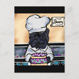 Affenpinscher Chef Postkarte