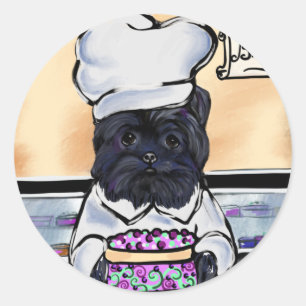 Affenpinscher Chef Runder Aufkleber