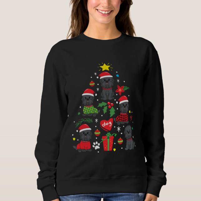 Affenpinscher Christmas Dog Tree Sweatshirt (Vorderseite)
