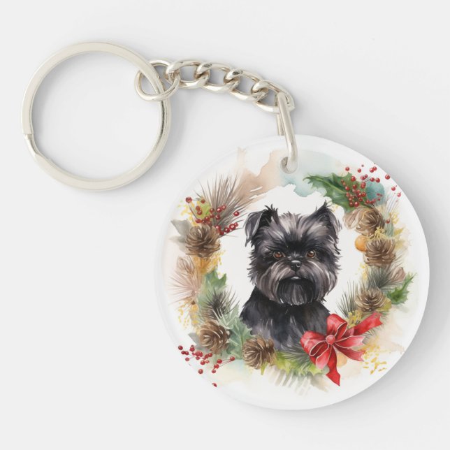 Affenpinscher Christmas Wreath Festive Pup (Devant)