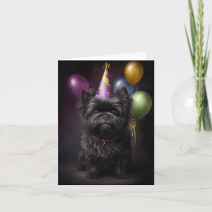 Affenpinscher Dog Birthday Balloons Karte