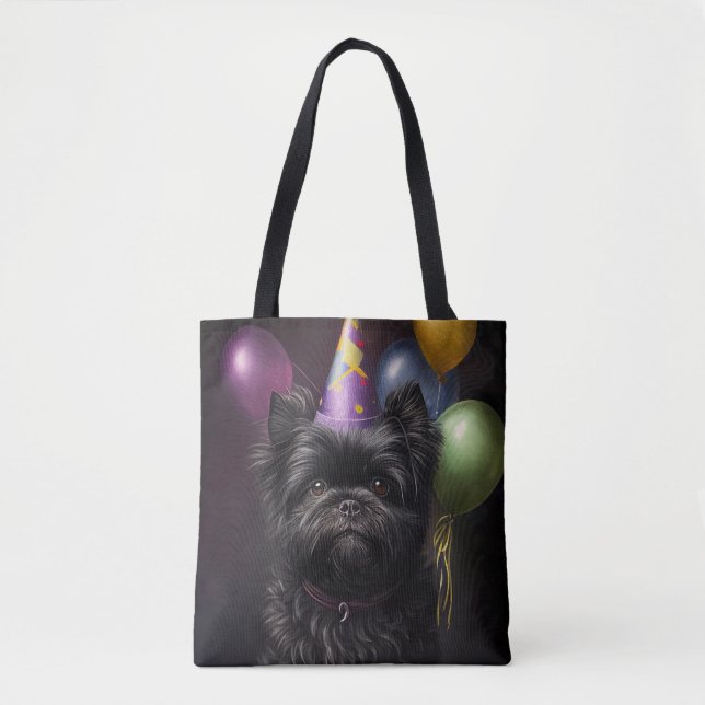 Affenpinscher Dog Birthday Balloons Tasche (Vorderseite)