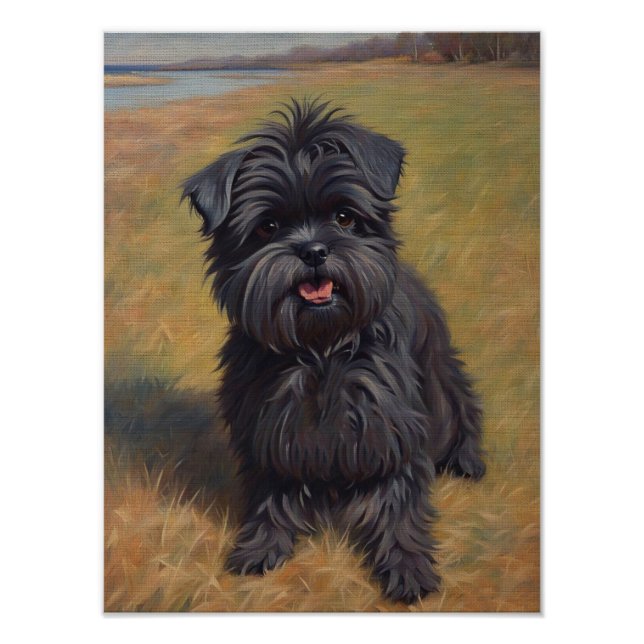 Affenpinscher Dog Ölgemälde Fotodruck (Vorne)