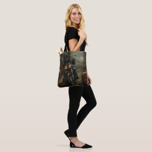 Affenpinscher fährt Motorrad Halloween Gruselig Tasche