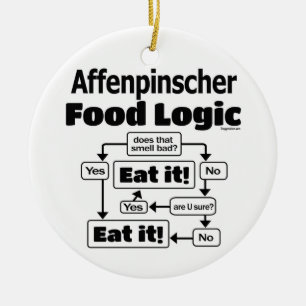 Affenpinscher Food Logic Keramik Ornament