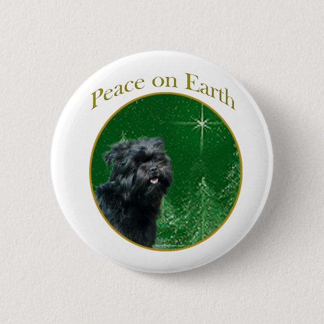 Affenpinscher Frieden Button (Vorderseite)