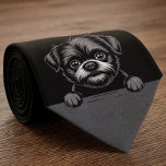 Affenpinscher Funny Peeking Puppy Dog Lover Krawatte<br><div class="desc">A funny Affenpinscher gift for men,  with an adorable Affenpinscher AKA Monkey Dog peeking its head up to greet us. A unique accessory any Affenpinscher dad or dog owner.</div>