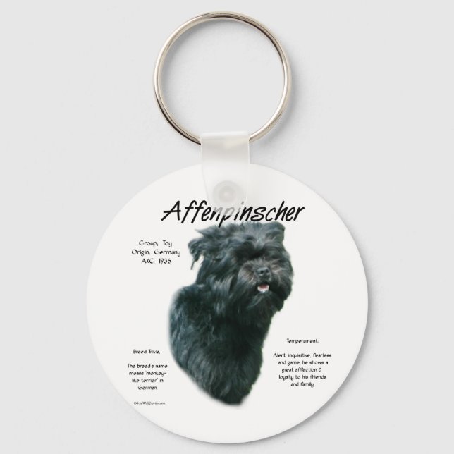 Affenpinscher Geschichtsdesign Schlüsselanhänger (Vorderseite)
