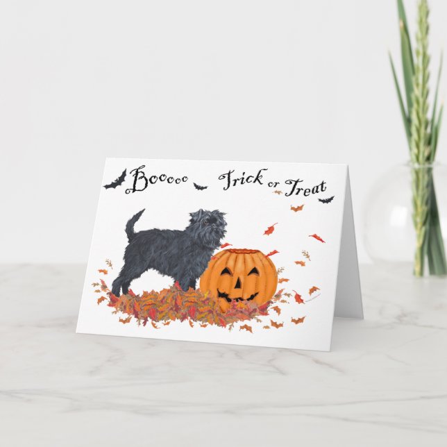 Affenpinscher Halloween Karte (Vorderseite)