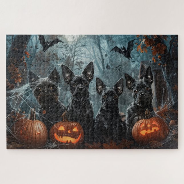 Affenpinscher Halloween-Nachtdoggie Delight (Horizontal)