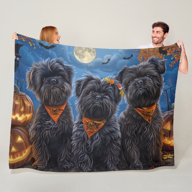Affenpinscher Halloween Spooky Fleecedecke (Beispiel)