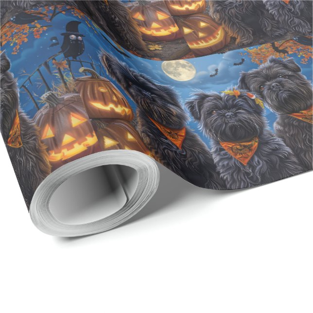 Affenpinscher Halloween Spooky Geschenkpapier (Rolleneckpunkt)