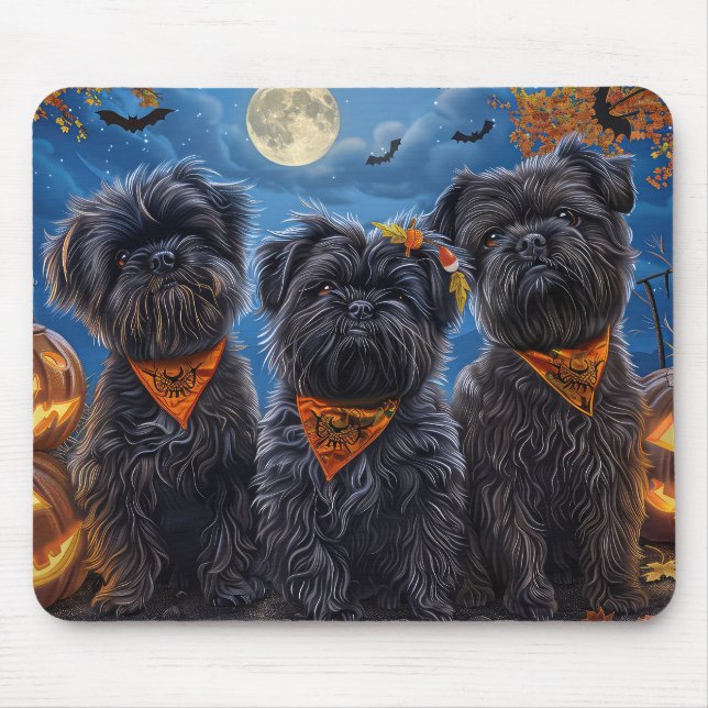 Affenpinscher Halloween Spooky Mousepad (Vorne)