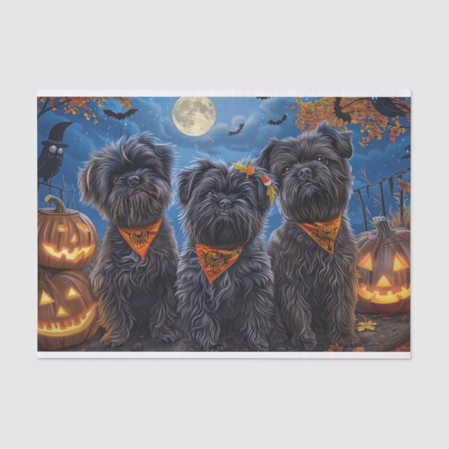 Affenpinscher Halloween Spooky Seidenpapier (Vorderseite)