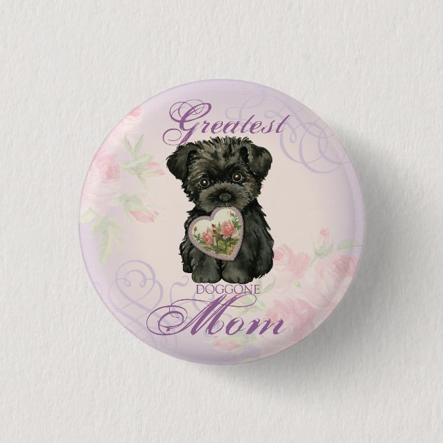 Affenpinscher Heart Mama Button (Vorderseite)