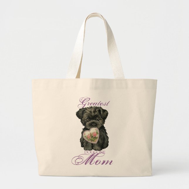 Affenpinscher Heart Mama Jumbo Stoffbeutel (Vorne)