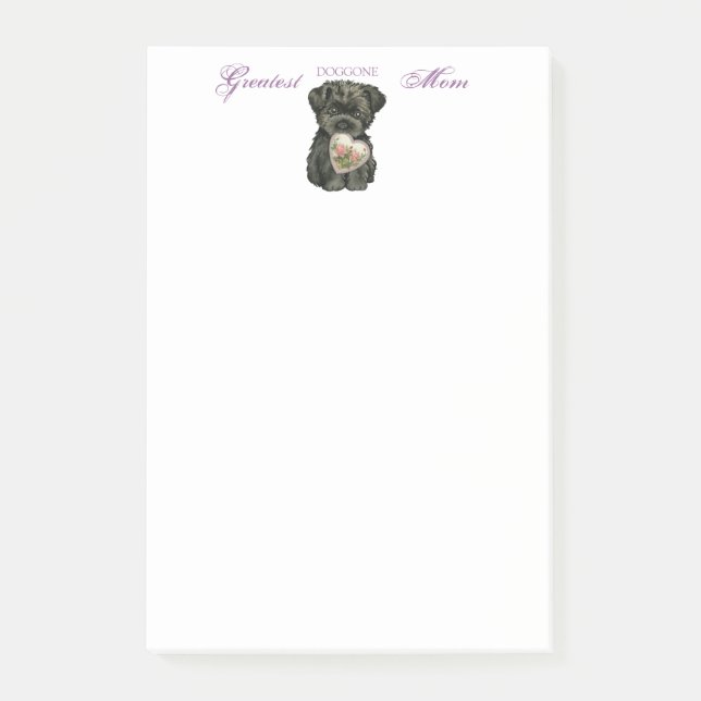 Affenpinscher Heart Mama Post-it Klebezettel (Vorderseite)