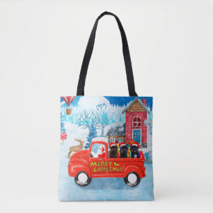 Affenpinscher-Hund im Weihnachtslieferwagen Tasche