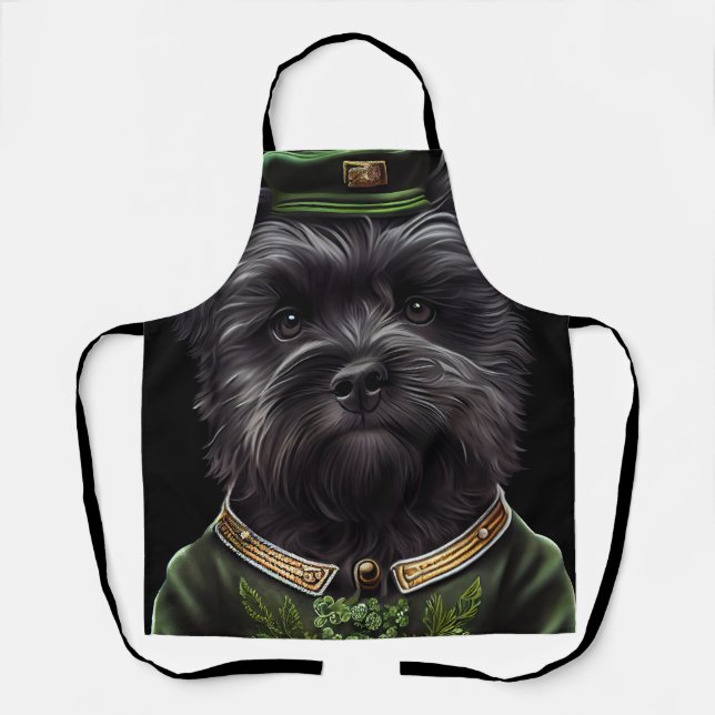 Affenpinscher Hund in St. Patrick's Day Dress Schürze (Vorderseite)