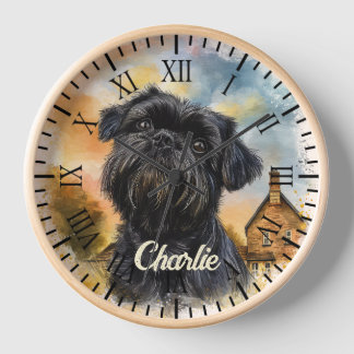 Affenpinscher Hund Rustikales Zuchtportrait Uhr