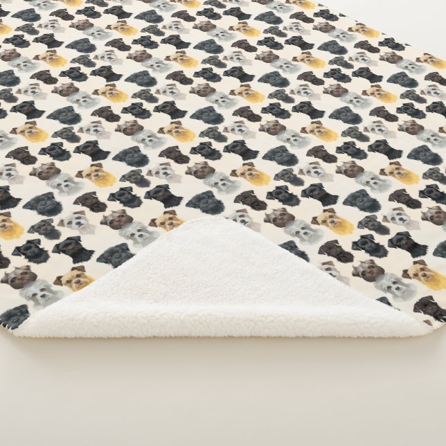 Affenpinscher Hund sieht Collage Pattern Sherpadecke (3/4)