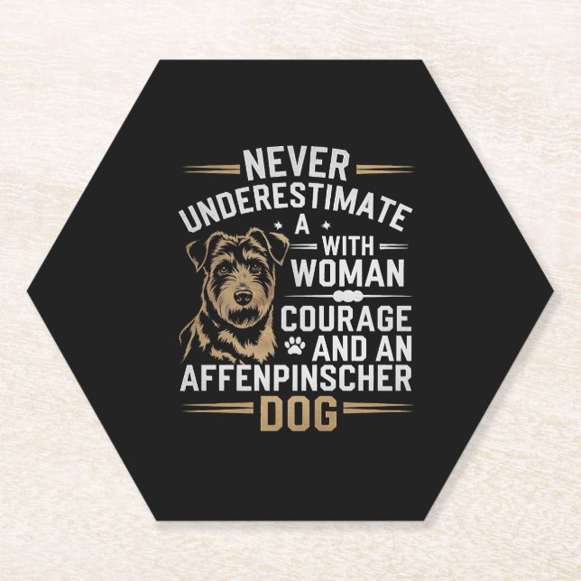 Affenpinscher Hund Untersetzer (Vorderseite)