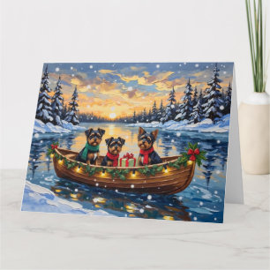 Affenpinscher-Hund Weihnachten Boot Urlaub Karte